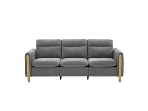 Canapé d'angle réversible fixe <strong></strong> <strong></strong> 3 places Tissu gris avec coffre de rangement
