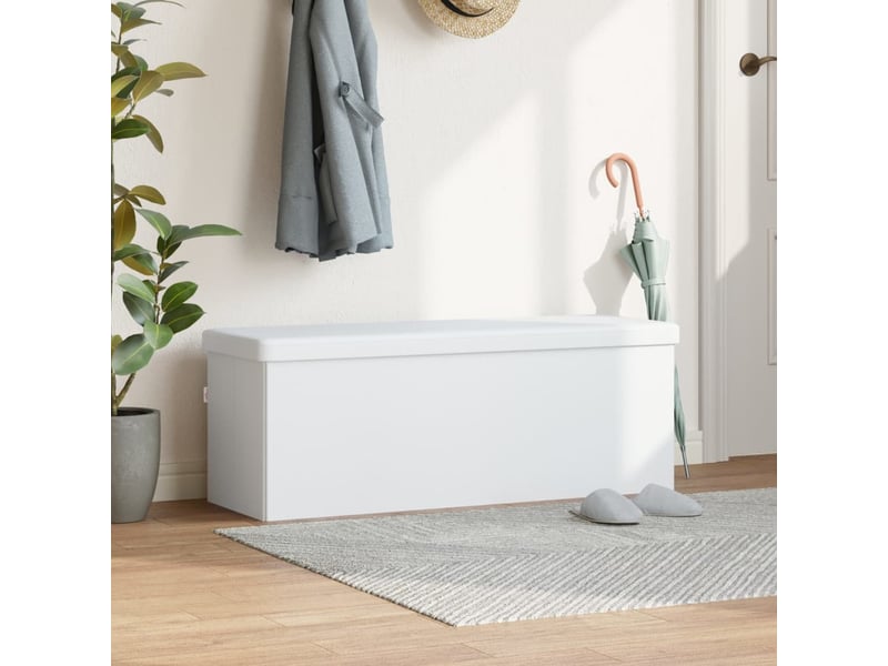  Banc chambre, banc de rangement pliable blanc pvc  - Conforama C