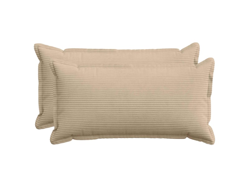  Lot de 2 housses de coussin houten taupe 40 x 80 cm velours côtelé cf49367  - Conforama B