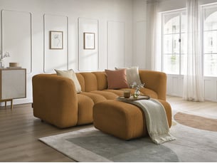 Canapé droit fixe BOBOCHIC TALIA 3 places Tissu jaune