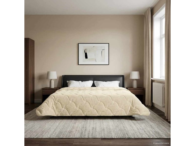  Duvet - couette complet toute l'année matelassé crème 200 x 200 cm  - Conforama D