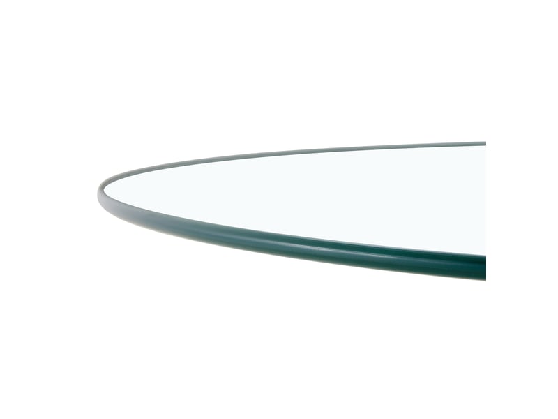  Table basse ronde 85x85x75,7 cm plateau en verre trempé structure géométrique métal noir  - Conforama D