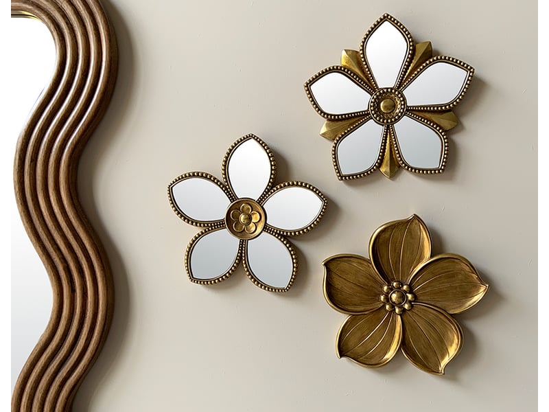 Déco murale fleur miroir 20.5cm  - Conforama C