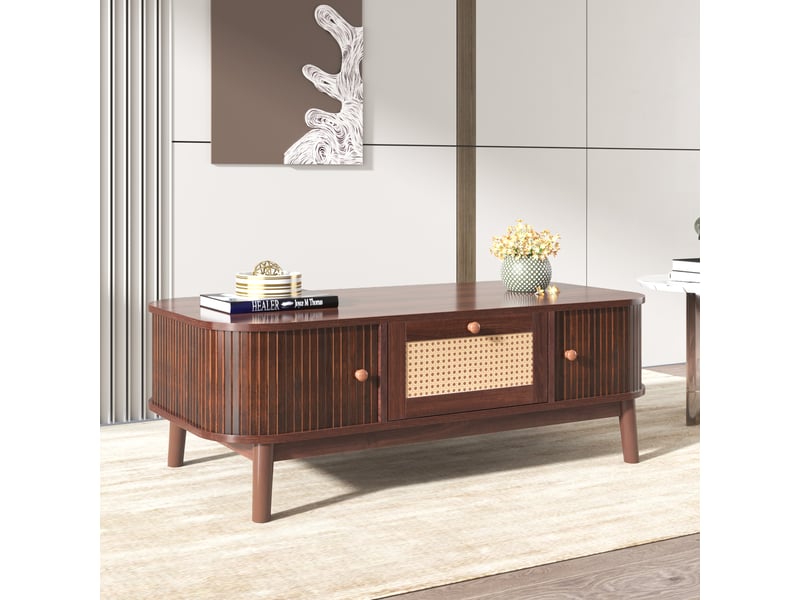  Table basse 100 cm marron avec 1 tiroir,naturel table basse naturel - Conforama B