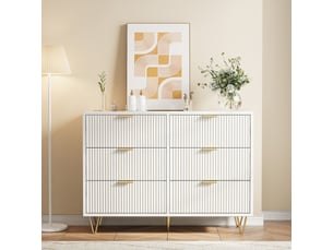 Commode 6 tiroir(s) coloris blanc largeur 34 cm