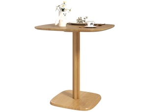 Table à manger carrée 4 personnes en bois d'hévéa massif naturel 70 x 70 x 75 cm