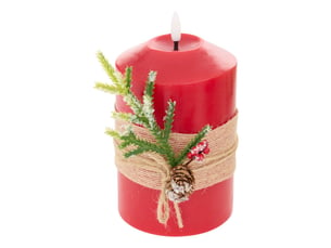 Bougie led lupa rouge h. 15 cm