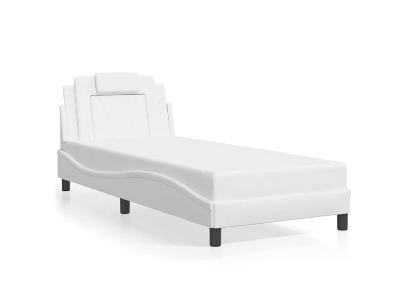  Lit simple- lit adulte -  cadre de lit viana sans matelas blanc 90x200 cm similicuir  - Conforama A