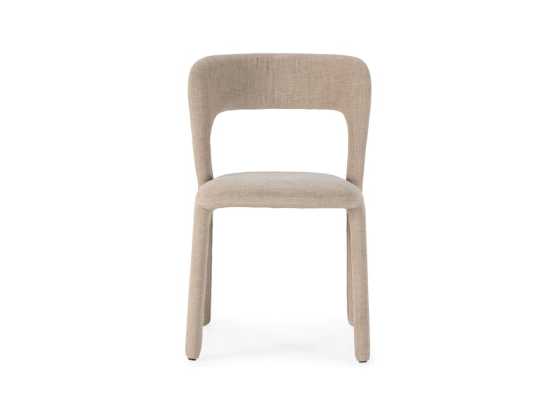  Lot de 2 chaises repas 56x51x77 cm en tissu beige  - Conforama C
