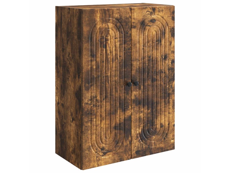  Armoire murale salon, meuble de rangement chêne fumé 66x34,5x90cm bois d'ingénierie shl960  - Conforama A
