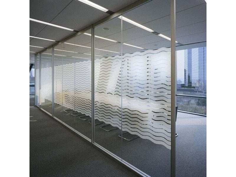  Film fenêtre dépoli 60x200cm | anti-uv &amp; intimité sans adhésif | décoratif motif vagues pour maison, bureau et cuisine  - Conforama C