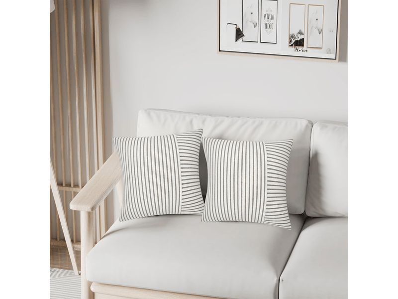  Lot de 2 housse de coussin - 16 x 16 cm, 2, beige patchwork  - Conforama D