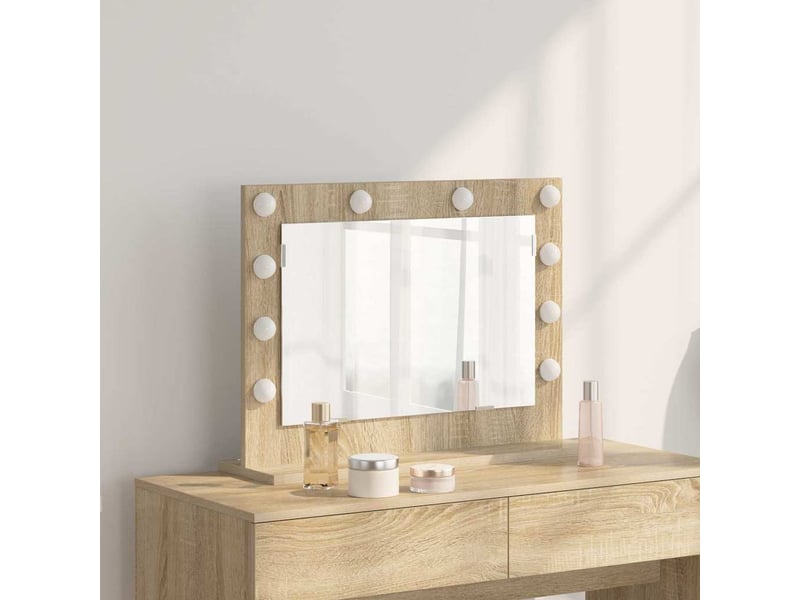  Miroir de vanité, miroir de coiffeuse chêne sonoma 60 x 45 x 18 cm rectangulaire cf62769  - Conforama B