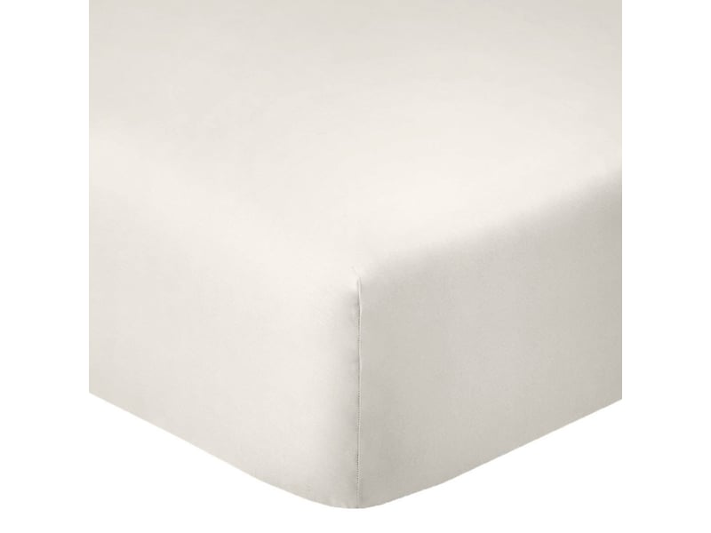  Drap housse 140x190 bonnet 35cm 100% coton ivoire - vitalia VITALIA - Conforama C