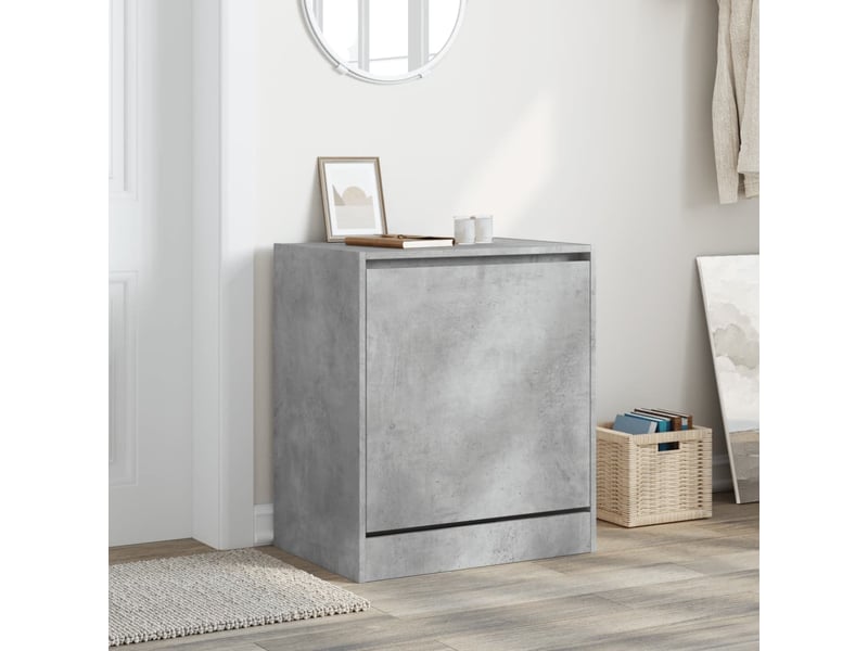  Meuble à chaussure, armoire à chaussures gris béton 60x42x69 cm bois d'ingénierie  - Conforama C