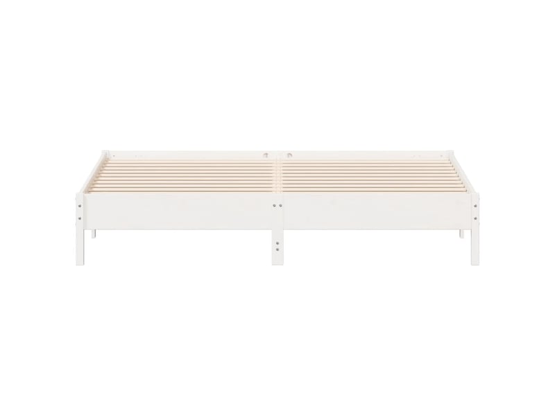  Lit double- lit adulte -  cadre de lit sans matelas blanc 180x200 cm bois massif de pin  - Conforama C
