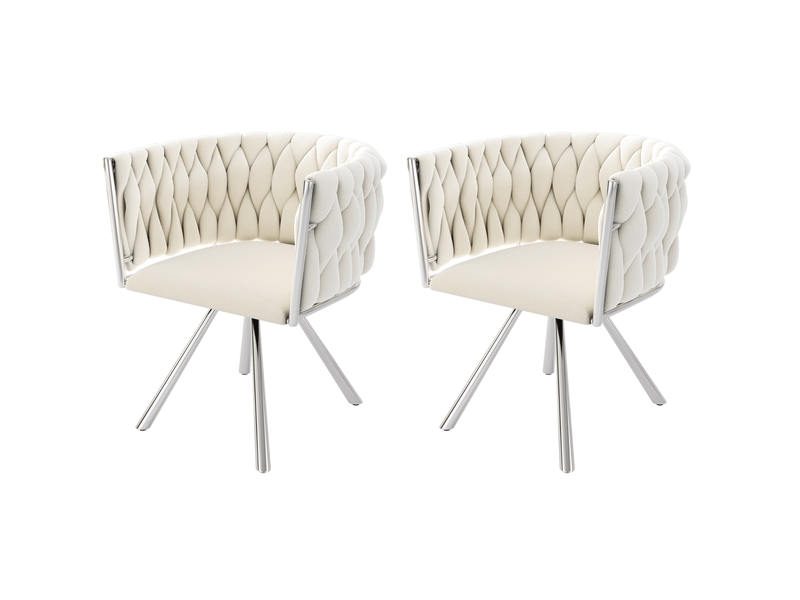  Chaise de salle à manger pivotante 360° lot de 2 evryae  - Conforama A