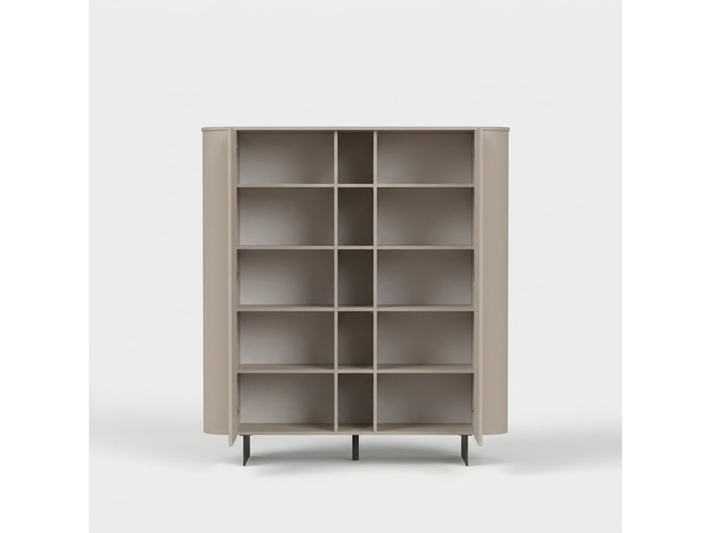  Buffet de salon 2 portes avec niches de rangement et pieds en métal ortisei  - Conforama D