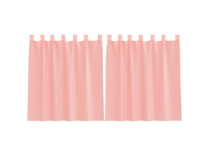 Lot de 2 rideaux en voile, voilages avec passe-tringles rose cf44482