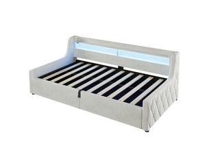 Lit coffre 90x200 cm <strong></strong>  <strong></strong> coloris beige