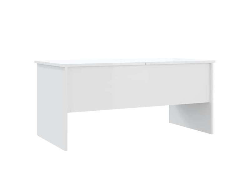  Table basse rectangulaire | table de salon blanc brillant 102x50,5x46,5 cm bois d'ingénierie  - Conforama E