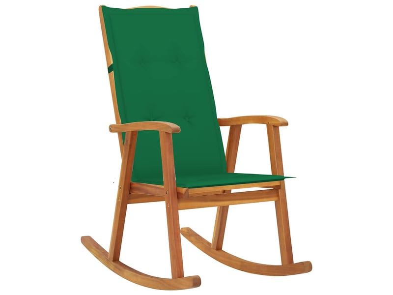Chaise à bascule de jardin, rocking-chair avec coussins bois d'acacia massif cf31307 - Conforama B