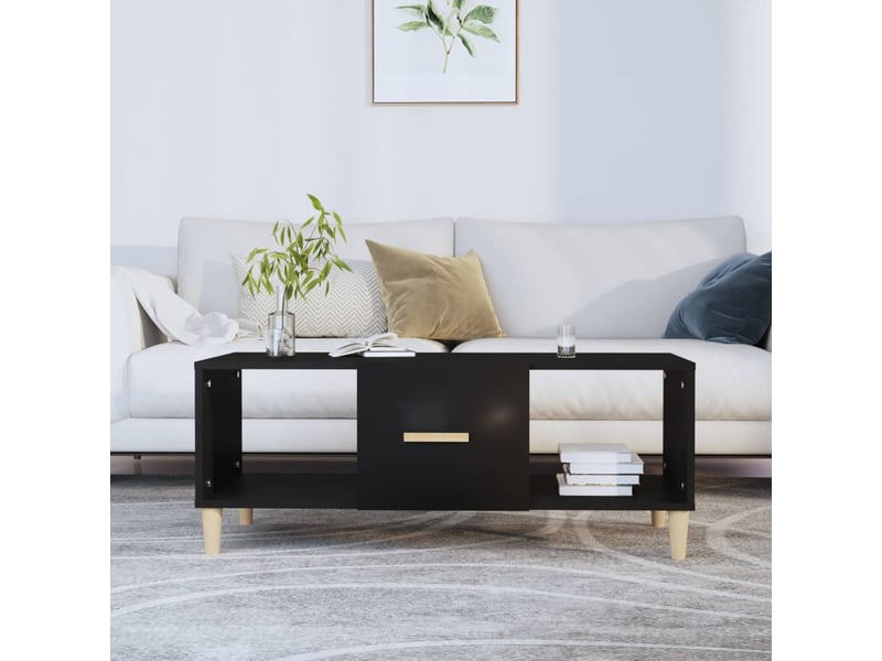  Table basse rectangulaire | table de salon noir 102x50x40 cm bois d'ingénierie shl7792  - Conforama B