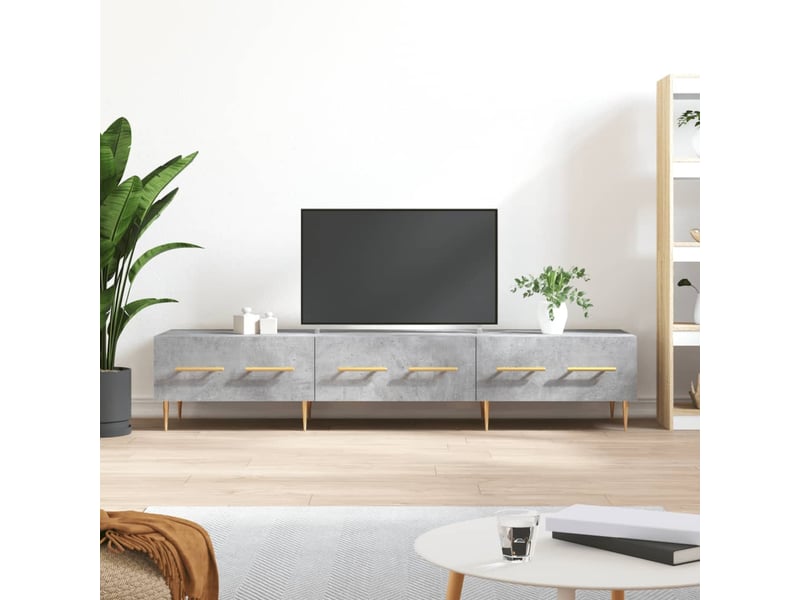  Meuble tv - banc tv - meuble de rangement gris béton 150x36x30 cm bois d'ingénierie  - Conforama B