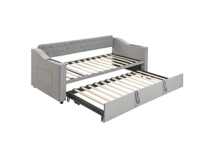 Lit extensible 90x190 cm   C-CRAFTLINK coloris gris
