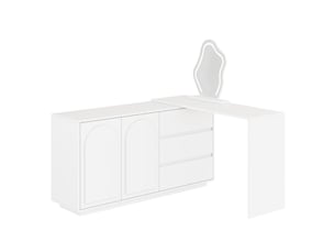 Coiffeuse 3 tiroir(s) Miroir Led avec 0 tabouret(s) inclu(s) <strong>MAISENTIEL</strong> <strong></strong> coloris blanc