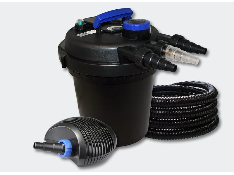  Kit filtration bassin à pression 6000l 11 watts uvc 10 watts éco pompe 25m tuyau 4216209  - Conforama A