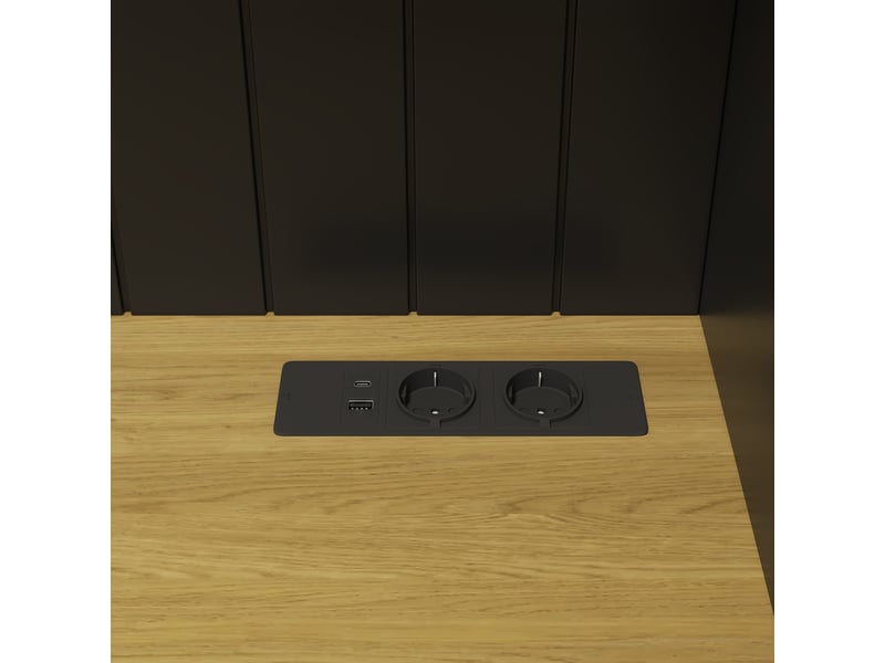 Armoire de cuisine salle à manger haut 120x40x191 cm avec portes en verre et prises usb - Conforama E