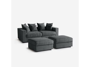 Canapé droit fixe AHD AMAZING HOME DESIGN  3 places Tissu gris
