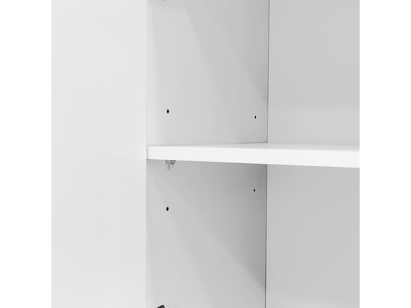  Buffet 150x40x80 cm, meuble de cuisine avec 3 portes, 4 tiroirs et étagère réglable, facile à nettoyer, mdf, blanc  - Conforama R