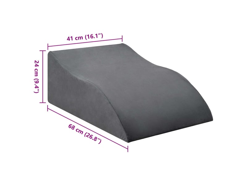 Coussin pour les jambes, oreiller 68 x 41 x 24 cm mousse pu gris cf56590 - Conforama E
