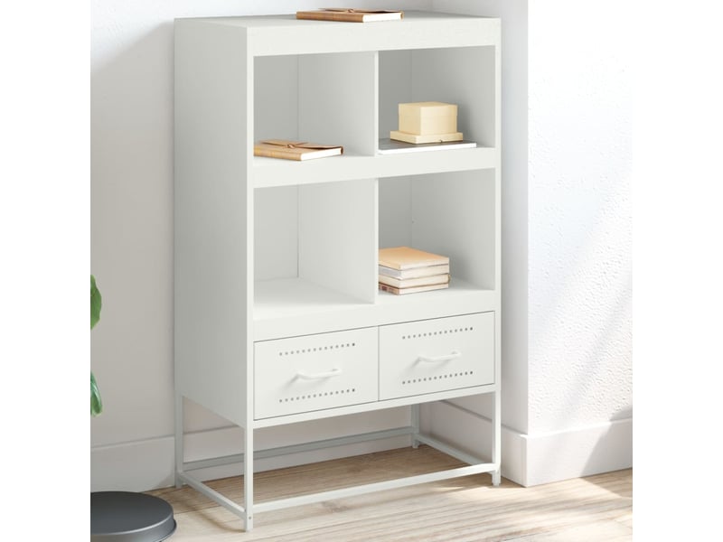  Buffet haut - bahut - meuble de rangement blanc 68x39x111,5 cm acier  - Conforama B