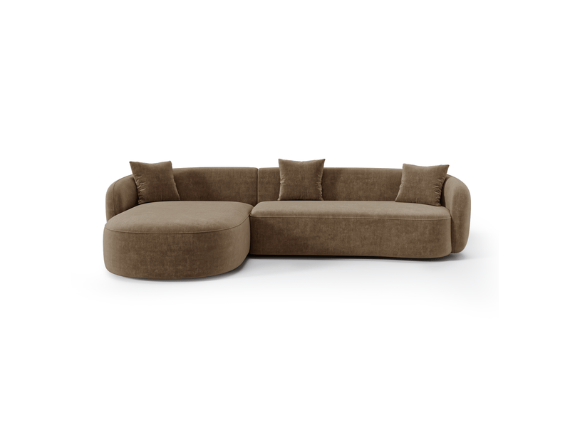  Canapé d'angle gauche 4 places en tissu tramé toucher doux marron celine 1CELAGTTMR - Conforama C