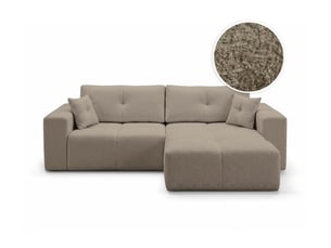 Canapé d'angle réversible convertible LOUNGITUDE CELINE 4 places Tissu bouclette Taupe