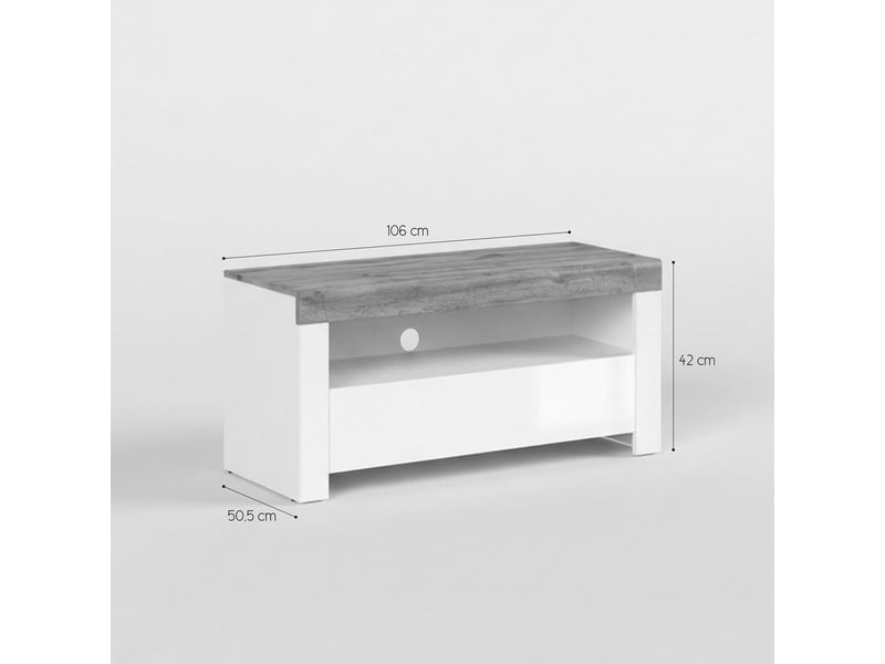 Meuble tv mobile avec tiroir et niche ouverte holten - Conforama D