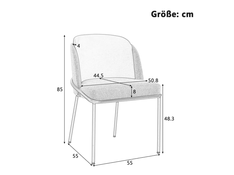  Lot de 4 chaises de salle à manger avec dossier ergonomique et pieds réglables en similicuir pvc vert, beige et doré  - Conforama C
