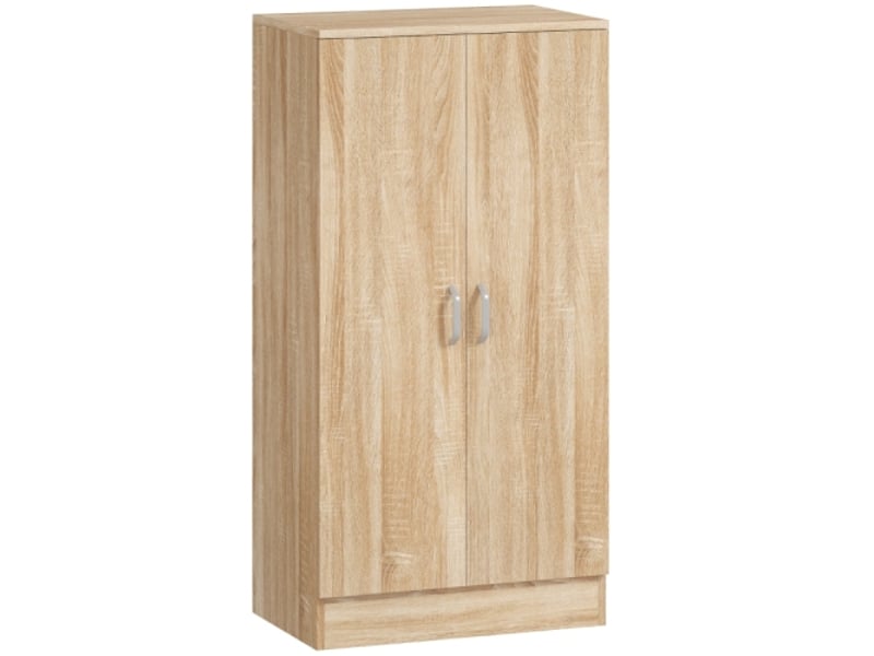 Meuble à chaussures bois naturel 2 portes 6 étagères réglables soft-close pour 14 paires  - Conforama A