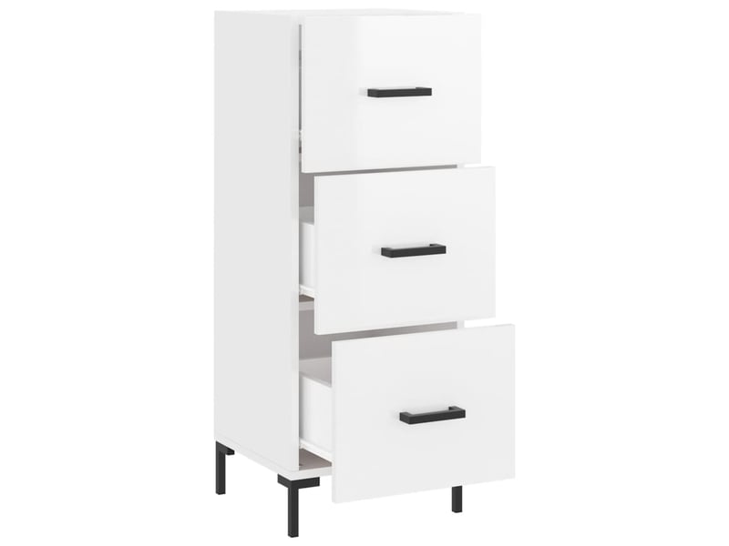  Buffet - bahut - meuble de rangement blanc brillant 34,5x34x90 cm bois d'ingénierie  - Conforama E