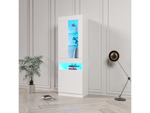 Vitrine coloris blanc  MERAX vitrine blanc - 50 cmx180 cm