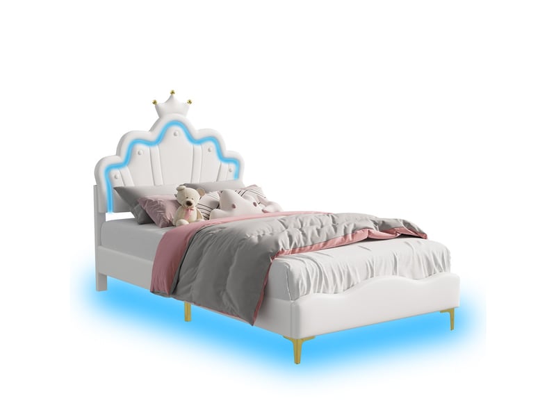  Lit pour enfant 140 x 190 cm ezssw coloris blanc  - Conforama A