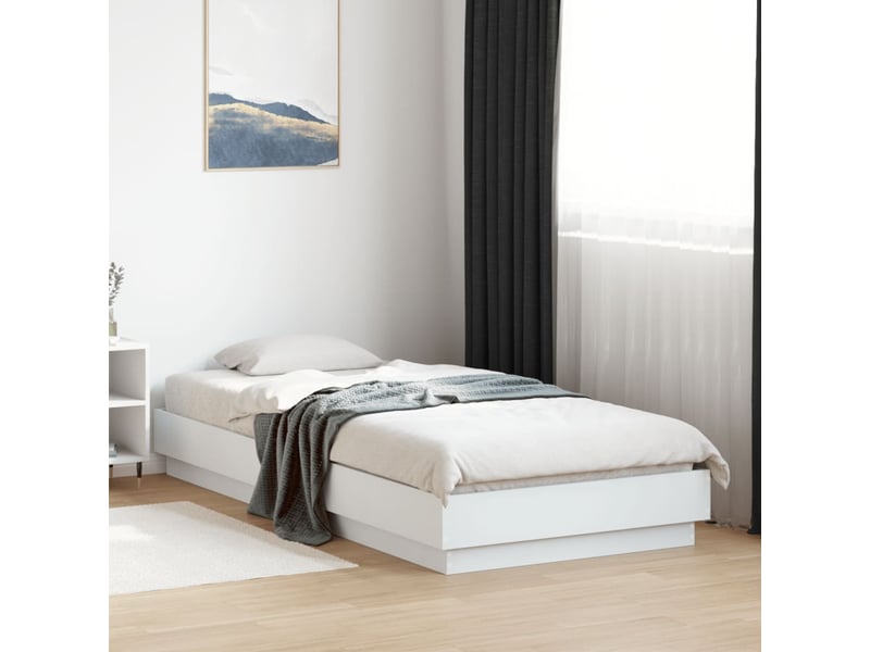  Lit simple- lit adulte -  cadre de lit sans matelas avec lumières led blanc 100x200 cm  - Conforama C