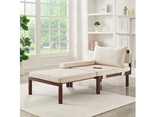 Fauteuil convertible pliable 1 place avec couchage et ports usb et type-c, en velours beige