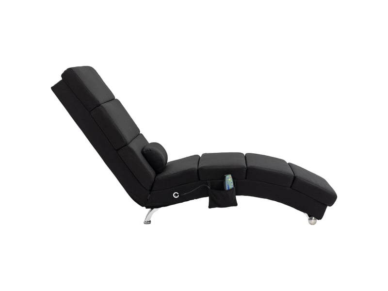 Fauteuil relax chaise longue de relaxation ergonomique, massant et chauffant avec télécommande noir 56 x 168 x 84 cm  - Conforama W