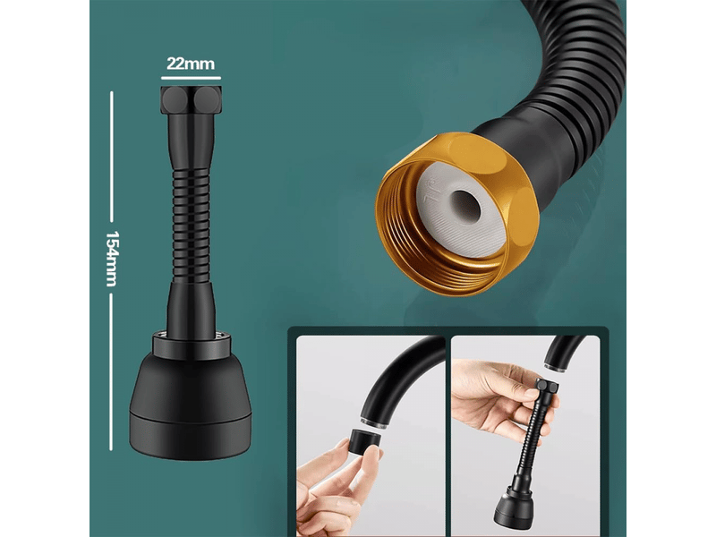  Embout de robinet rotatif à 360 °, économie d'eau, rallonge de robinet de cuisine avec adaptateur universel, accessoires d'évier de cuisine et outils  - Conforama D