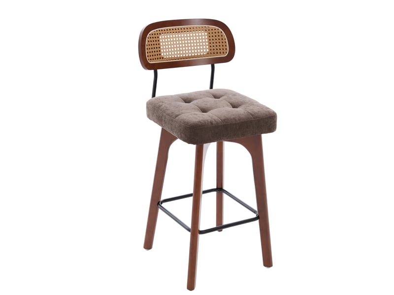  Lot de 2 tabourets de bar pivotants à 360° 51x44x96 cm avec dossier coloris marron  - Conforama A