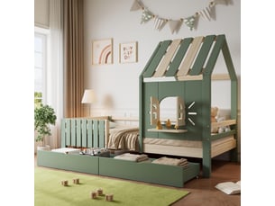 Lit simple 90x200 cm <strong>NAHILIMI</strong>  <strong></strong> coloris vert